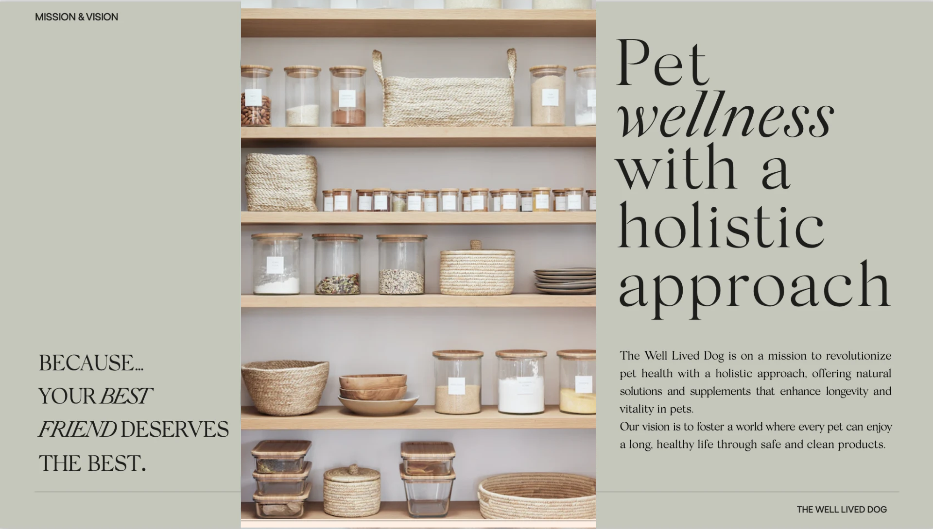 Shelves of natural ingredients and pantry jars